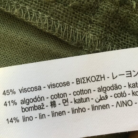 Zara Longline Oversized Linen Blend Olive Blazer Jacker xs - Picture 9 of 13